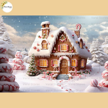Gingerbread House -  Baby Printed Backdrops - PREMIUM FABRIC