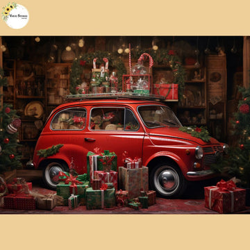Christmas Car -  Baby Printed Backdrops - PREMIUM FABRIC