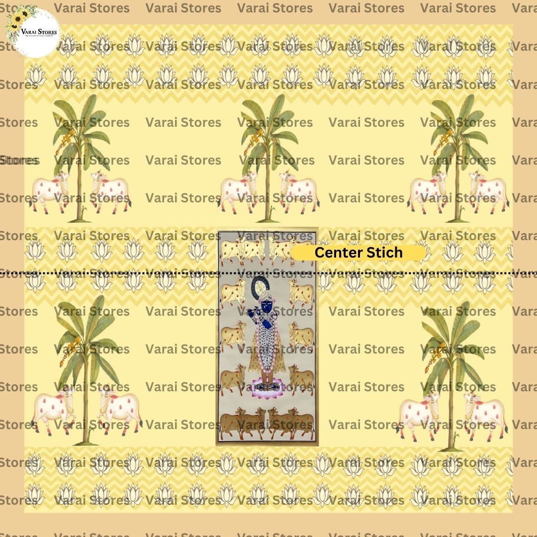 Krishna Leela  - Fabric With Pole Pocket