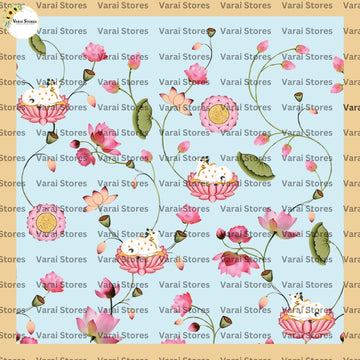 Pichwai lotus blooms - Fabric With Pole Pocket