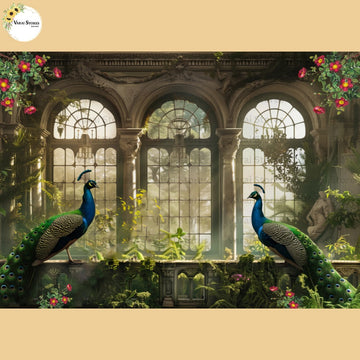 Peacock Yard - Fabric (5x8) Feet