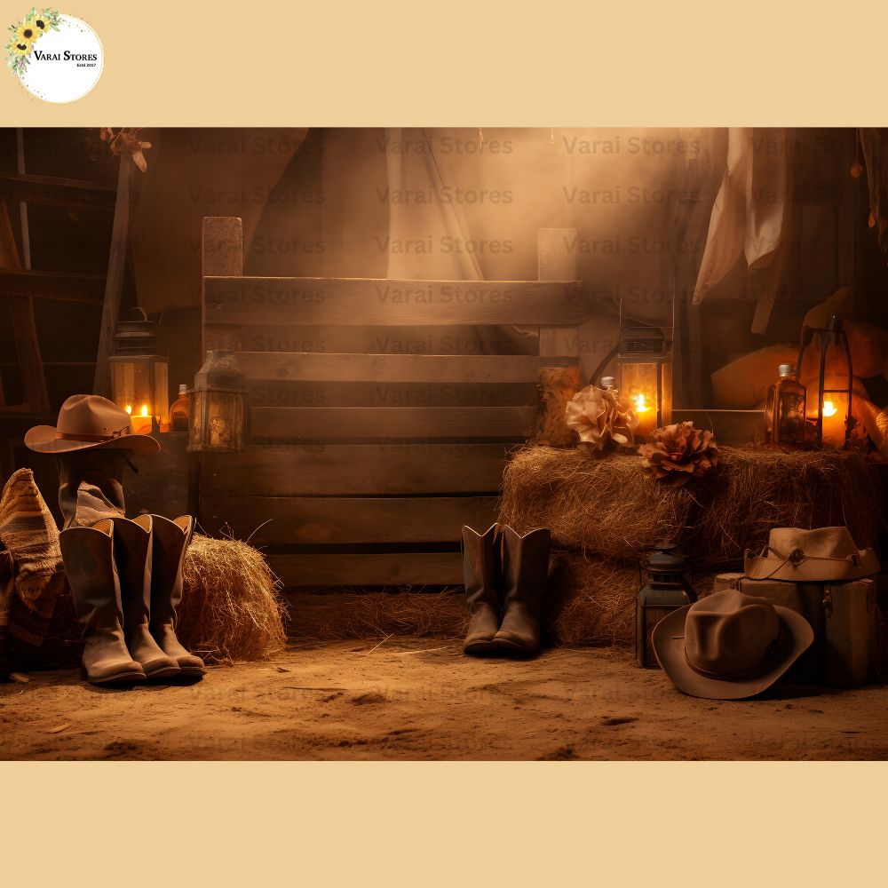 Rustic Cow Boy - Baby Printed Backdrops - PREMIUM FABRIC