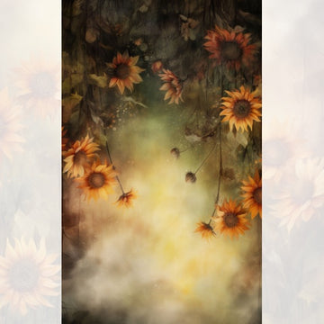 Portrait Summer Sunflower - Baby Printed Backdrops - PREMIUM FABRIC