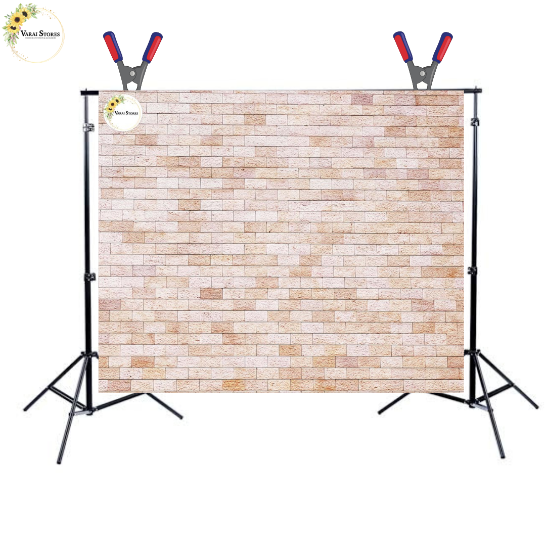 Cream Brick -  Baby Printed Backdrops - PREMIUM FABRIC