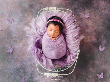 Pink with Grey Texture -  Baby Printed Backdrops - PREMIUM FABRIC