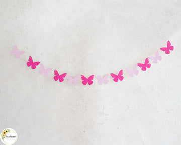 Butterfly (Dark pink with light pink) - Bunting