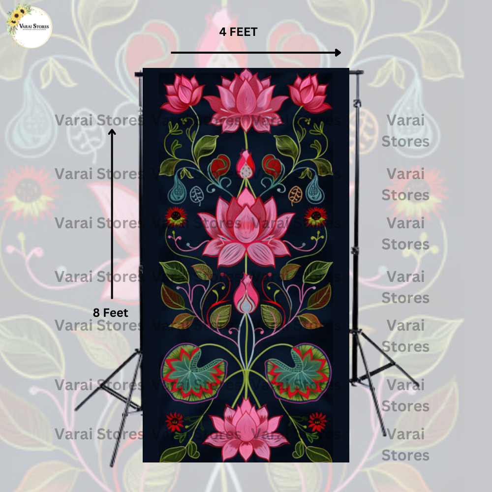 Lotus Sketch - Fabric (8x4) Feet With Pole Pocket