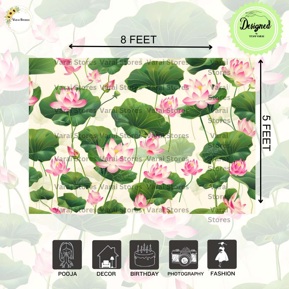 Pichwai Lotus - Fabric (5x8) Feet