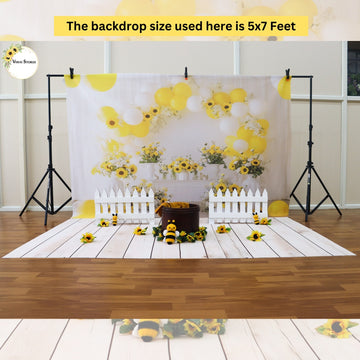Sunflower Party    - Baby Printed Backdrops - PREMIUM FABRIC