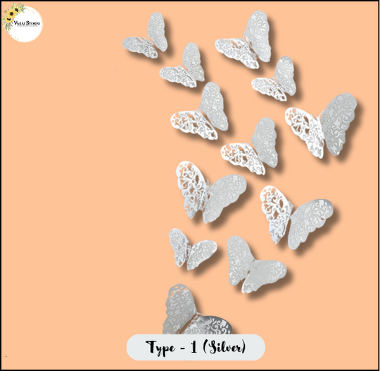 Metallic Butterflies - (12 Pc Set)