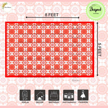 Red Mosaic - Fabric (5x8) Feet