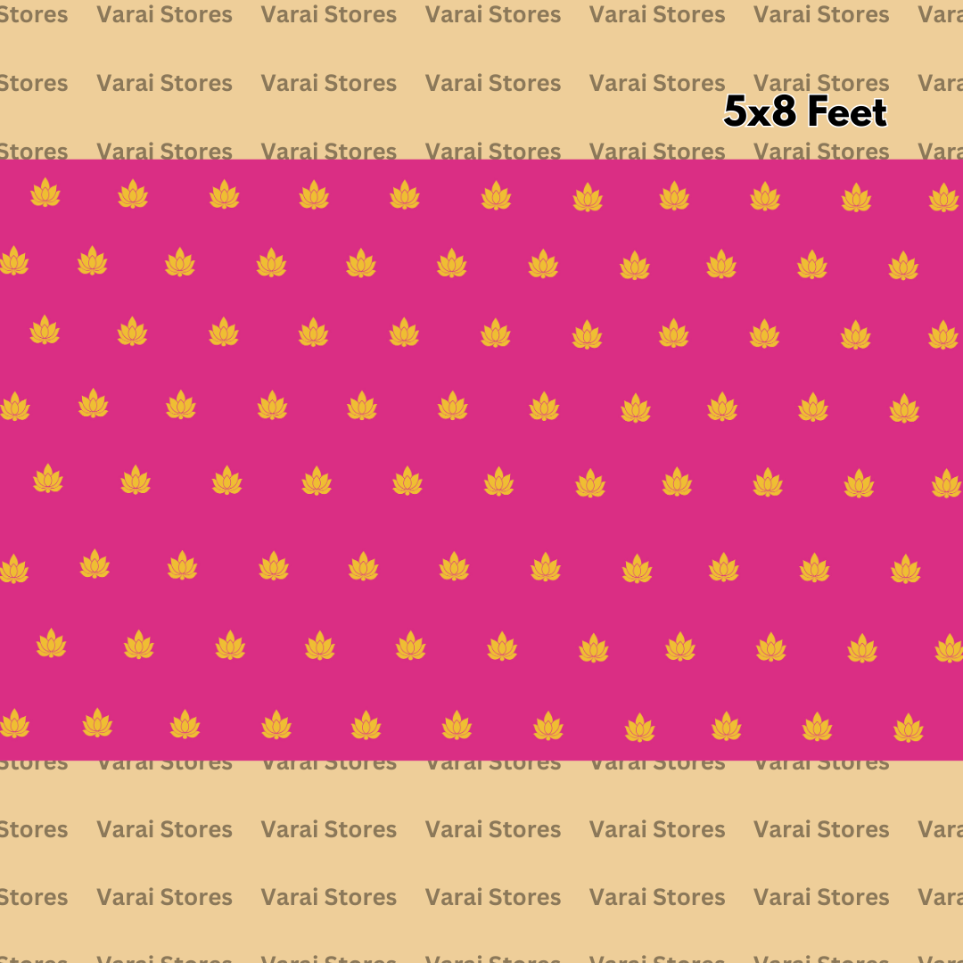 Pink with golden Lotus - Fabric Floordrop