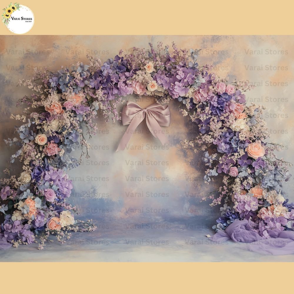 Lica Flower Bow -   Baby Printed Backdrops - PREMIUM FABRIC