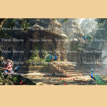 Musical Krishna - Fabric (5x8) Feet