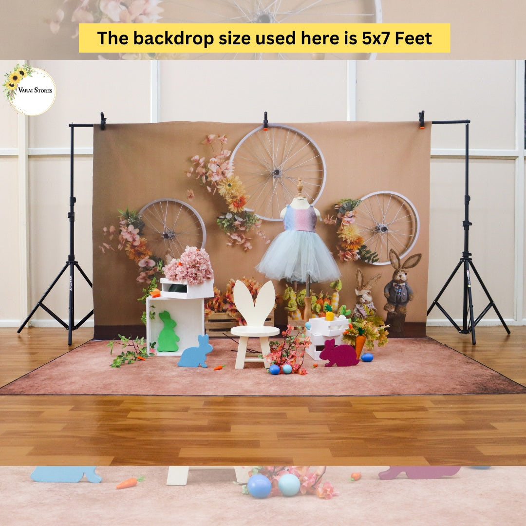 Floral Wheels  -  Baby Printed Backdrops - PREMIUM FABRIC