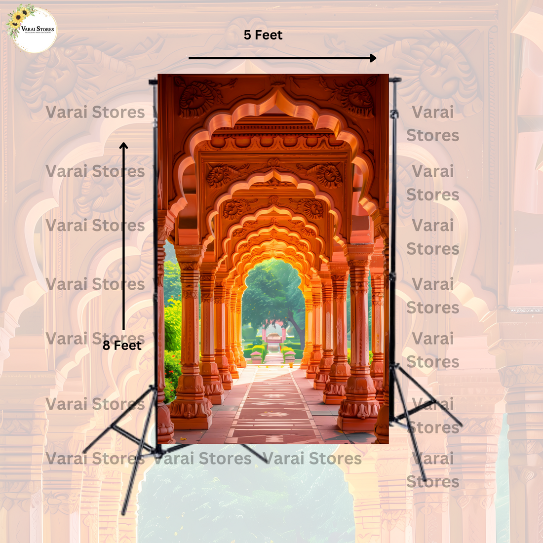 Orange Mahal - Fabric (8x5) Feet With Pole Pocket