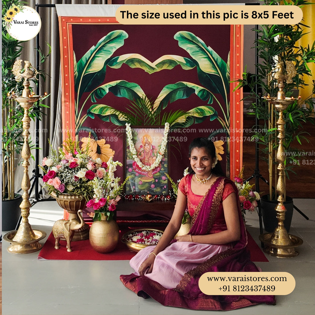 Banana Tree Temple - Fabric (8x5) Feet with pole pocket