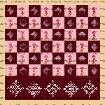 Lotus Bloom Kolam - Fabric With Pole Pocket