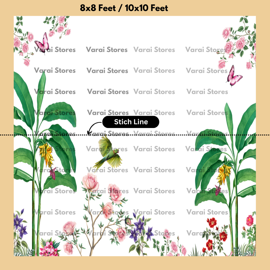 Elegant Banana Trees - Fabric (8x8) Feet With Pole Pocket