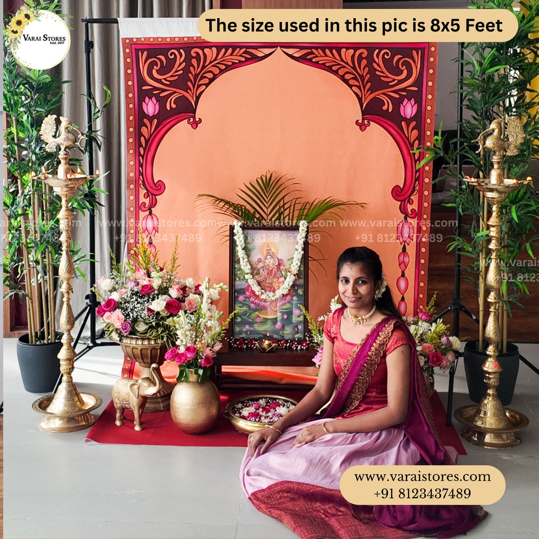 Yellow Temple - Fabric (8x5) Feet with pole pocket