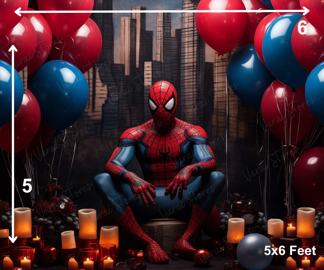 Spiderman Birthday - Printed Baby Backdrop - FABRIC (PRE ORDER)