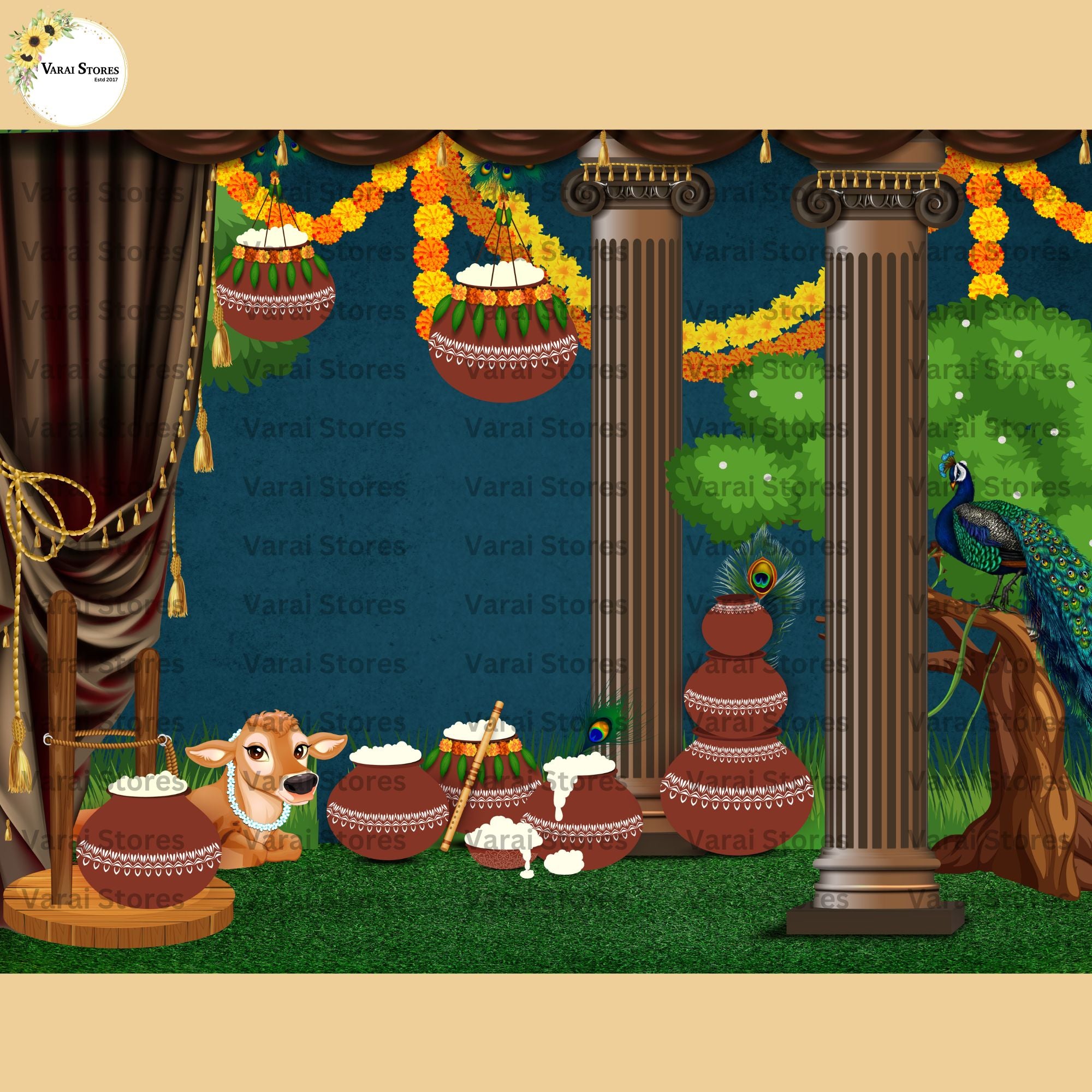 Krishna Jayanthi -  Baby Printed Backdrops - PREMIUM FABRIC