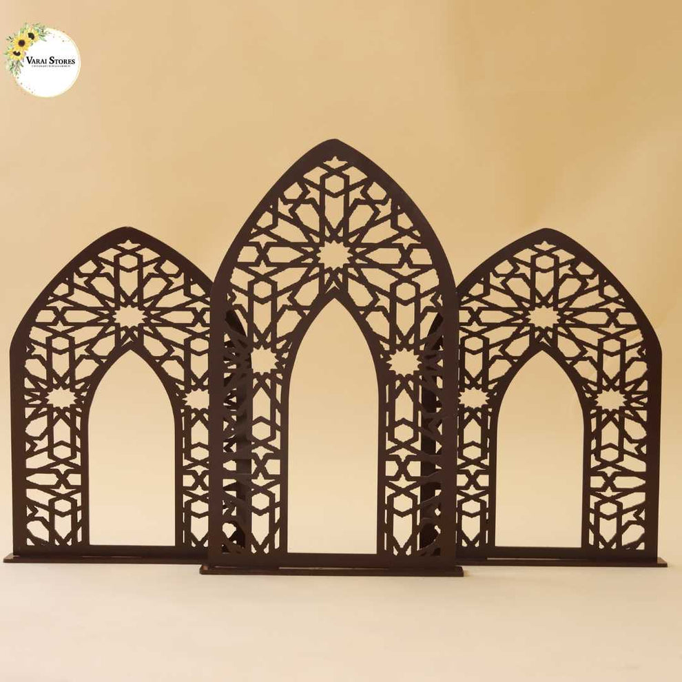 Carving Window Brown - (Set of 3 )