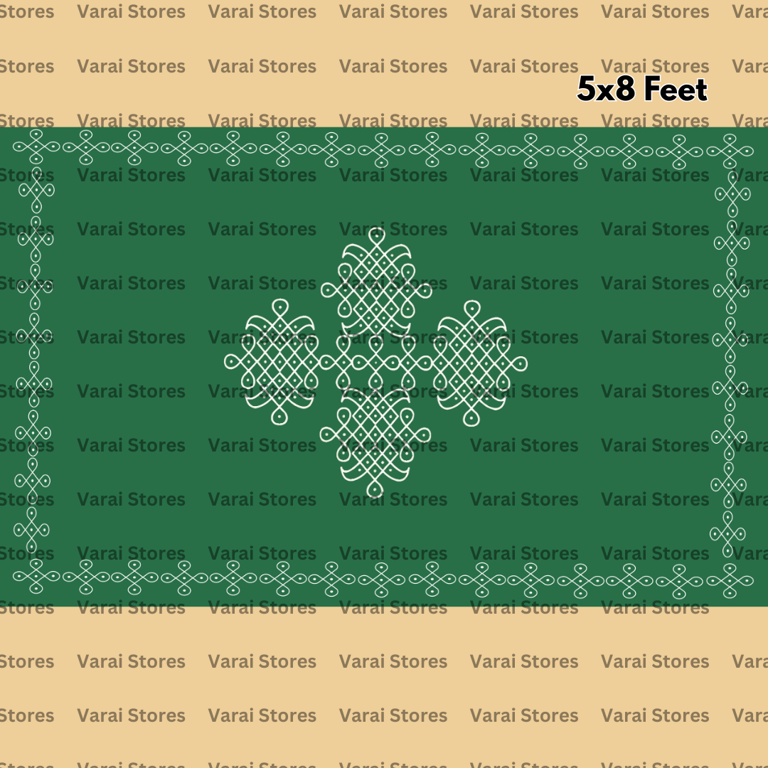 Kolam (Type 1) - Green - Fabric Floordrop