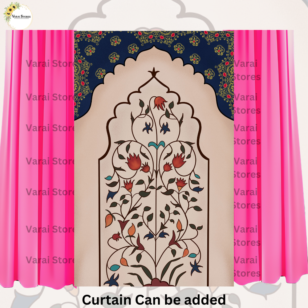 Mughal Pattern - Fabric (8x5) Feet With Pole Pocket