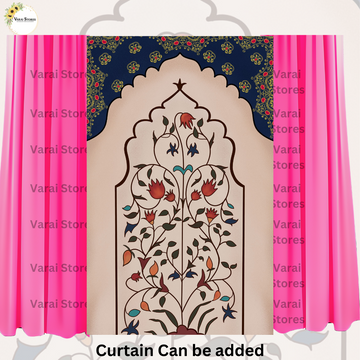Mughal Pattern - Fabric (8x5) Feet With Pole Pocket