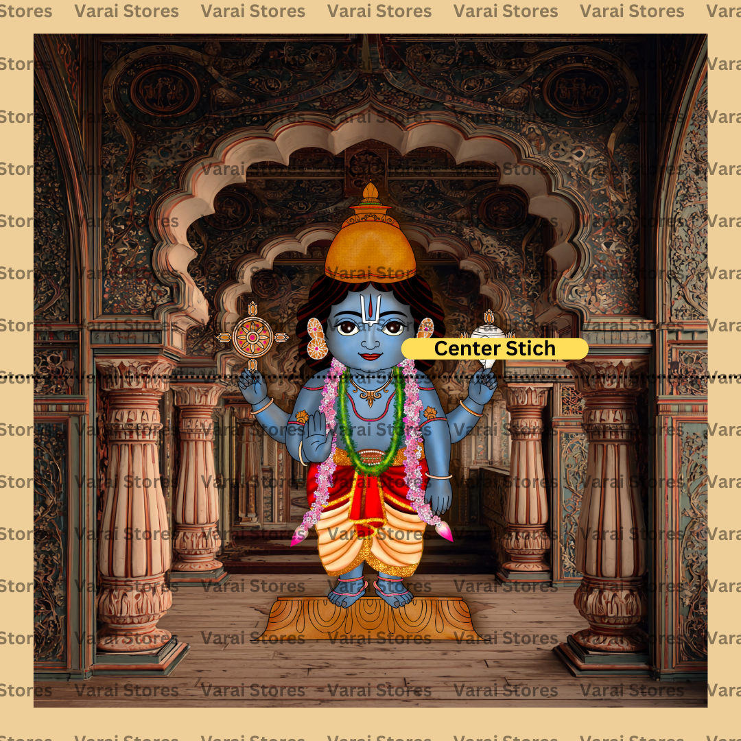Perumal Temple - Fabric With Pole Pocket