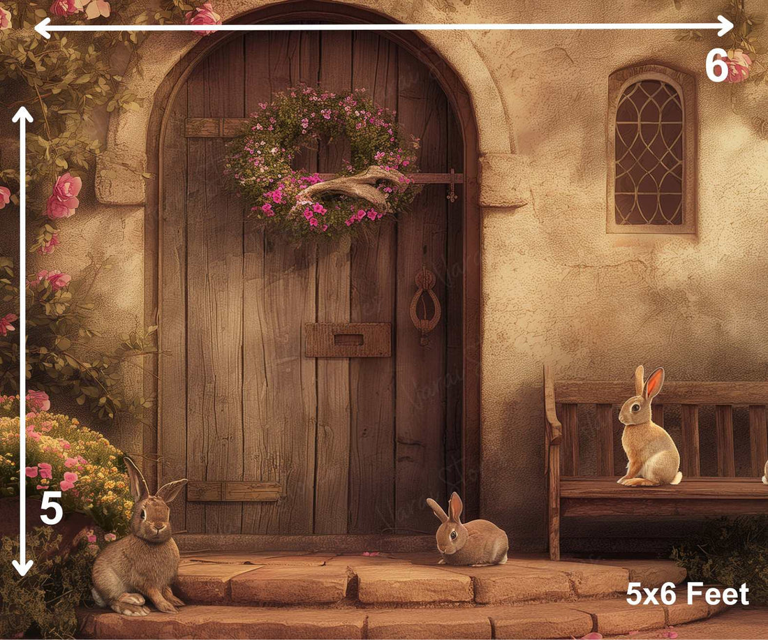 Vintage Bunny - Baby Printed Backdrops - PREMIUM FABRIC