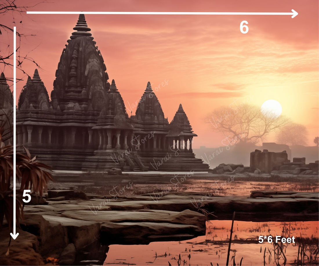 Ram Mandir  (Type 3)   -  Baby Printed Backdrops - PREMIUM FABRIC
