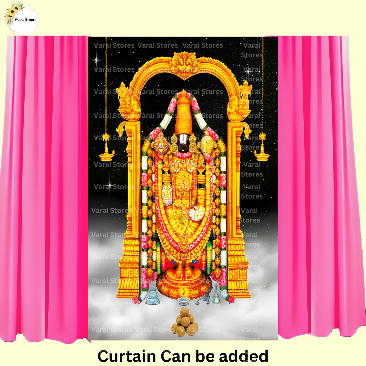 Prabhavali Perumal  -  Fabric (8x4) Feet With Pole Pocket