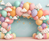 Rainbow  Balloon - Printed Baby Backdrop - FABRIC (PRE ORDER)