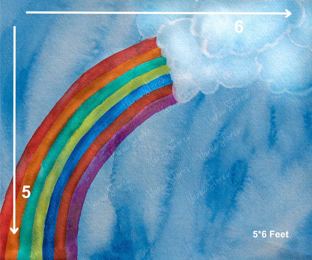 Rainbow (Type 1) - Printed Baby Backdrop - FABRIC (PRE ORDER)