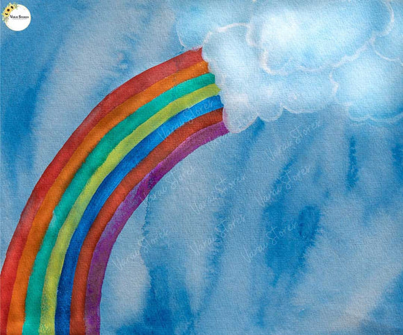 Rainbow (Type 1) - Printed Baby Backdrop - FABRIC (PRE ORDER)