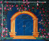 Turquoise Doorway - Printed Baby Backdrop