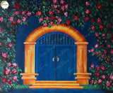 Turquoise Doorway - Printed Baby Backdrop