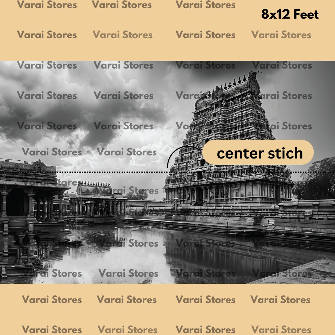 Chamundeswari  Temple - Fabric (8x12) Feet With Pole Pocket
