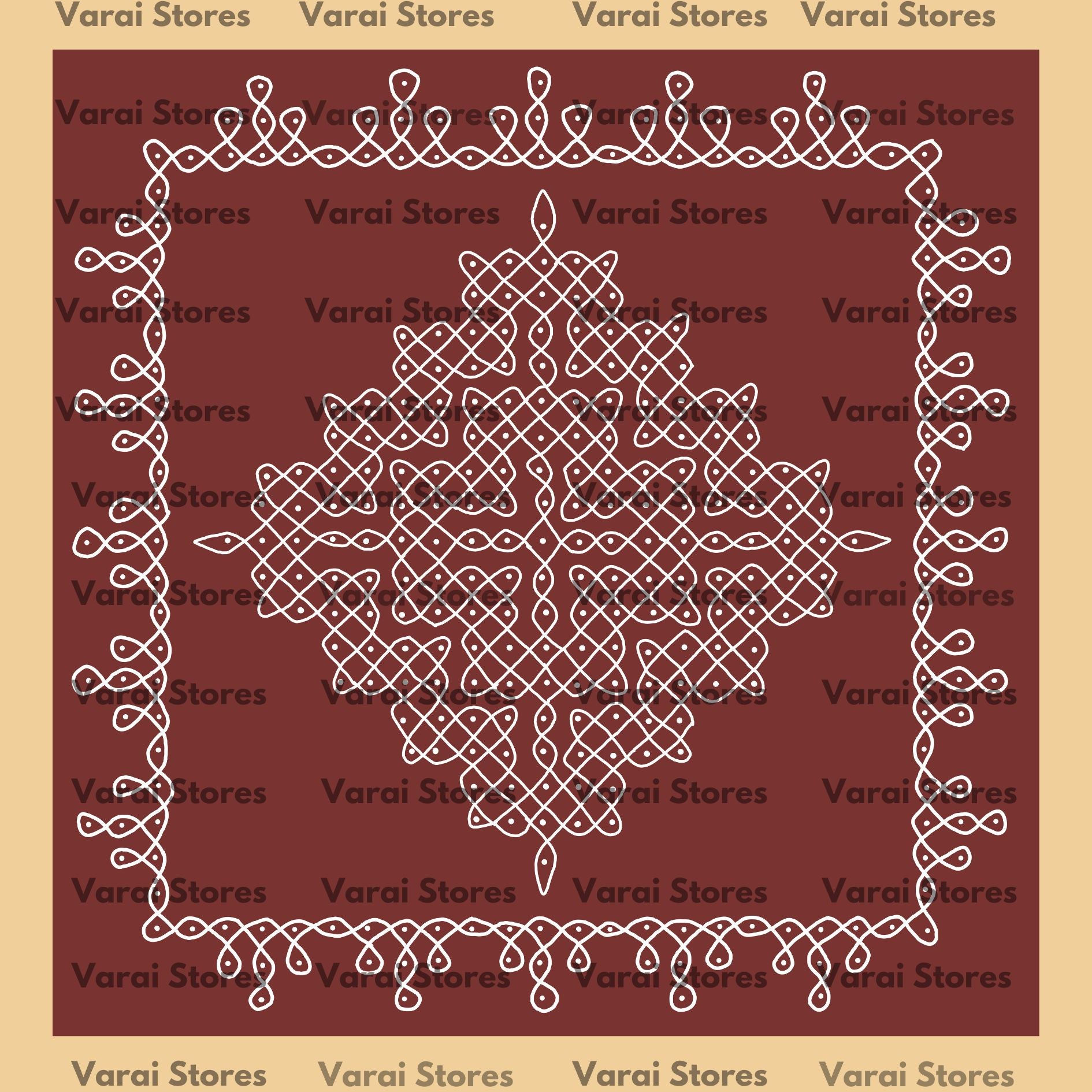 Squar Kolam - Fabric With Pole Pocket