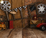 Vintage Garage - Printed Baby Backdrop - Fabric (Pre Order)