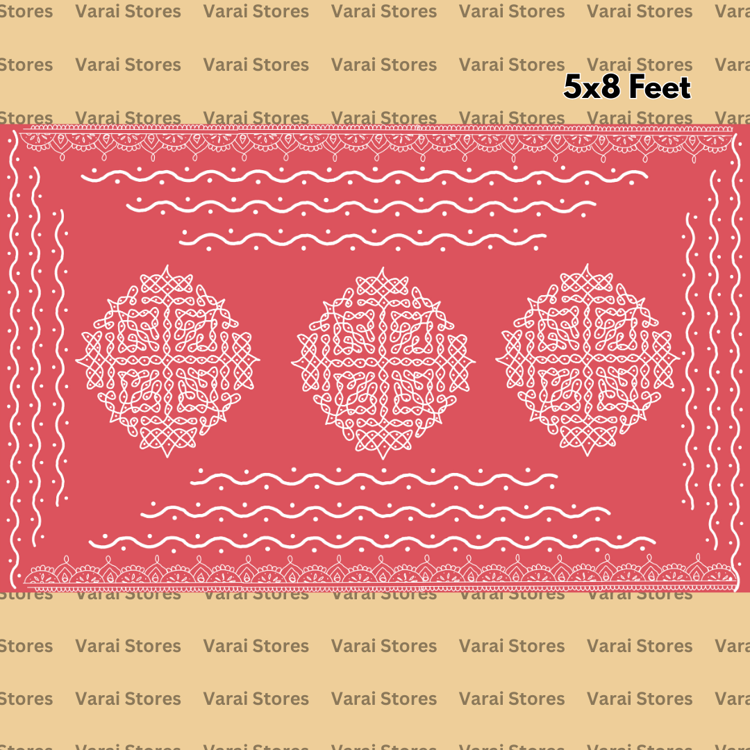 Traditional  Kolam - Fabric Floordrop