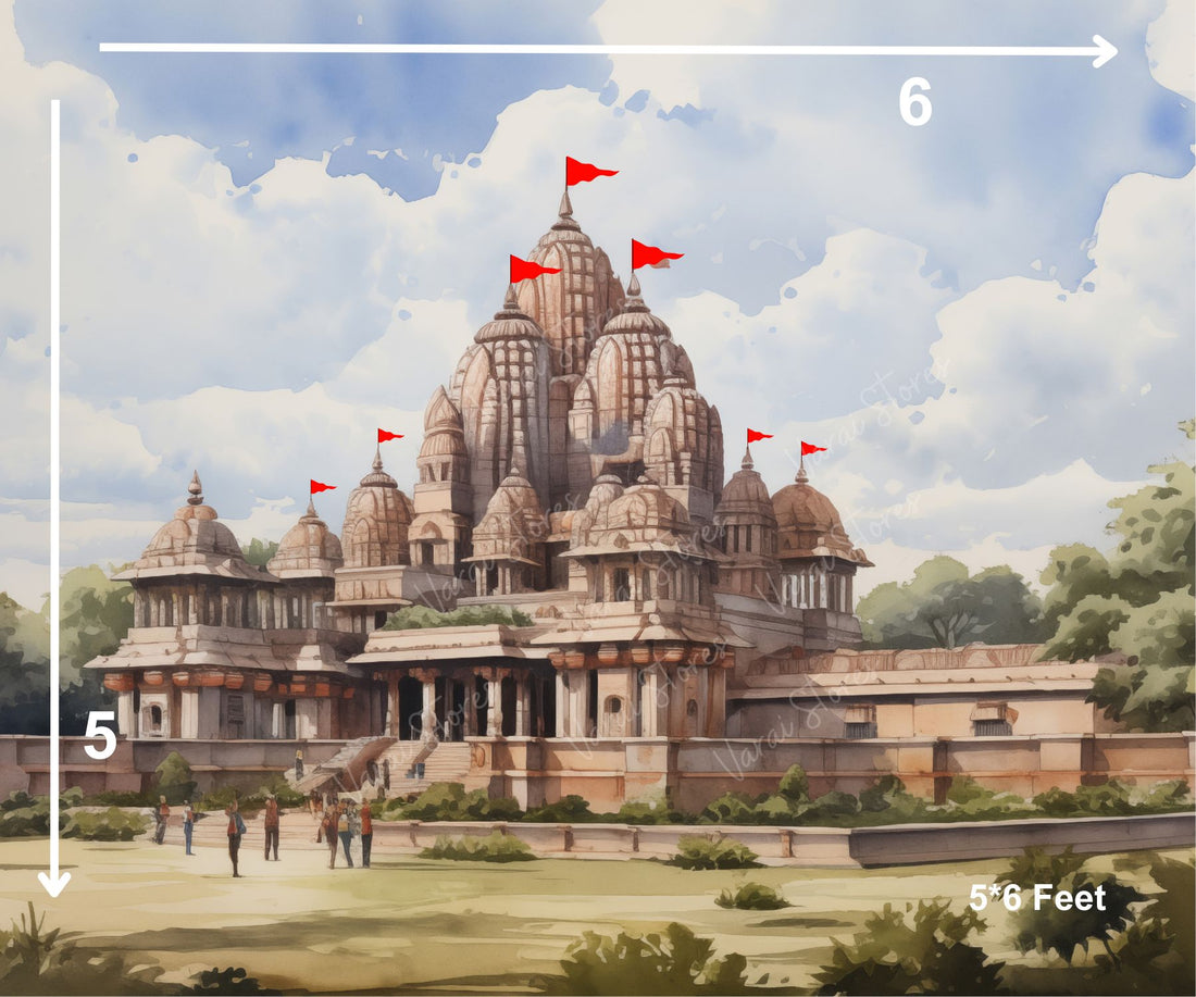 Ram Mandir  (Type 5)   - Baby Printed Backdrops - PREMIUM FABRIC