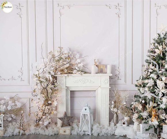 White Christmas  - Printed baby Backdrop - FABRIC (PRE ORDER)
