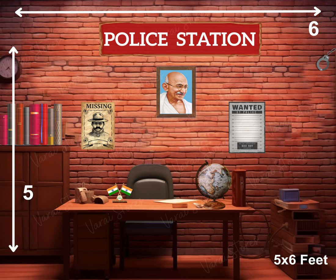 Police Station - Baby Printed Backdrops - PREMIUM FABRIC
