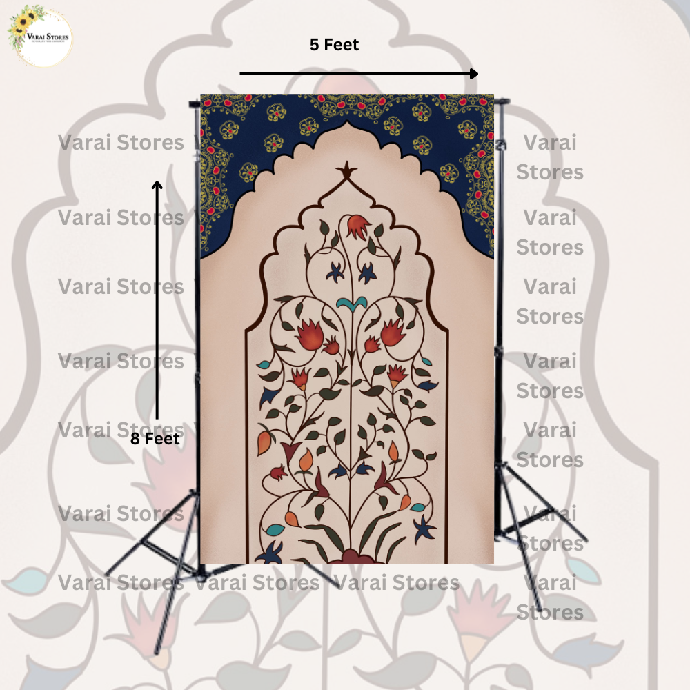 Mughal Pattern - Fabric (8x5) Feet With Pole Pocket