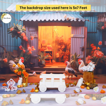 Farm House (Type 2) -  Baby Printed Backdrops - PREMIUM FABRIC