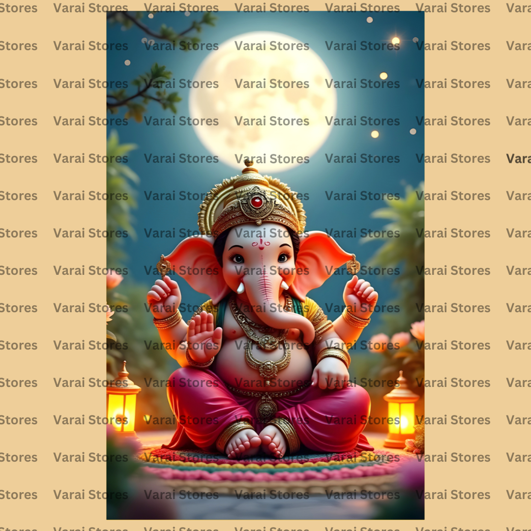 Ganesha (Type 12) - Fabric (8x5) Feet With Pole Pocket