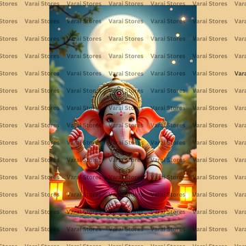 Ganesha (Type 12) - Fabric (8x5) Feet With Pole Pocket